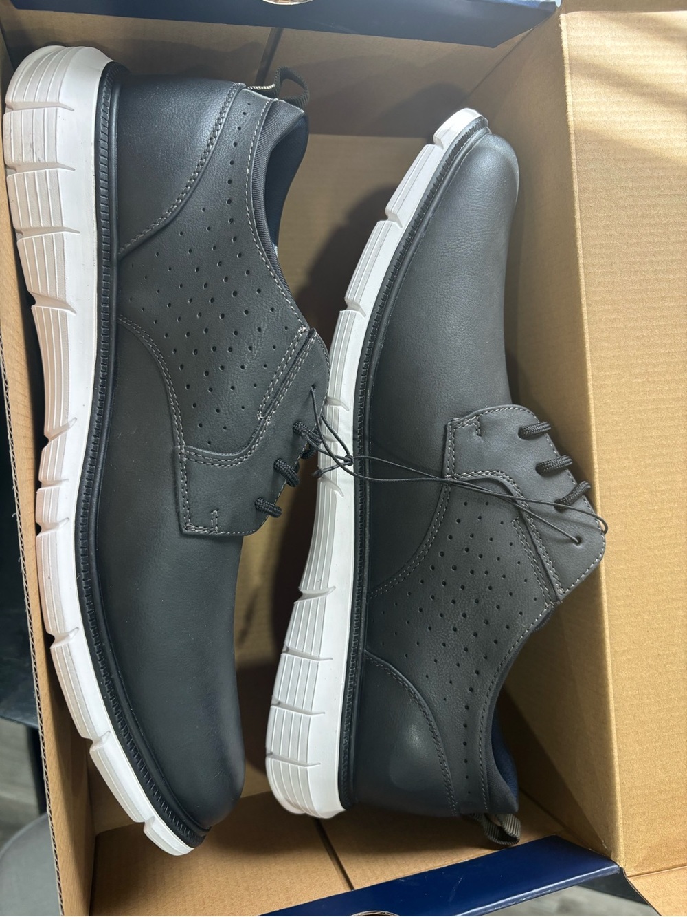 Dockers Black Lace-Up Oxfords with White Sole